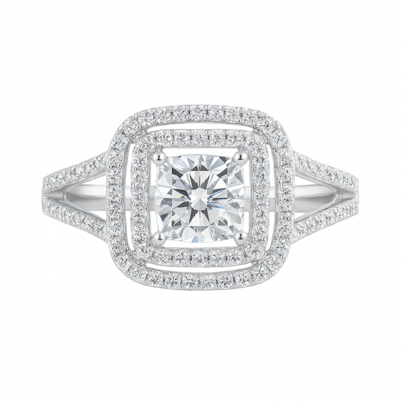 Moissanite Diamond Ring  - Brilliant Shape -  خاتم الماس موزنايت