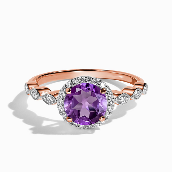 Amethyst & White Topaz Ring - خاتم الامثيست - للوفرة والابداع والحماية