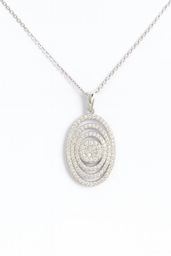 Moissanite diamond necklace - Sparkling -   قلادة الماس الموزنايت