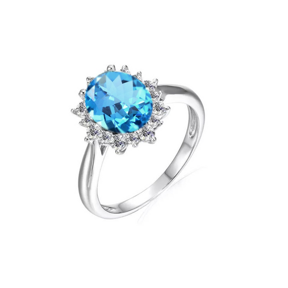 Blue Topaz Ring-خاتم التوباز الازرق