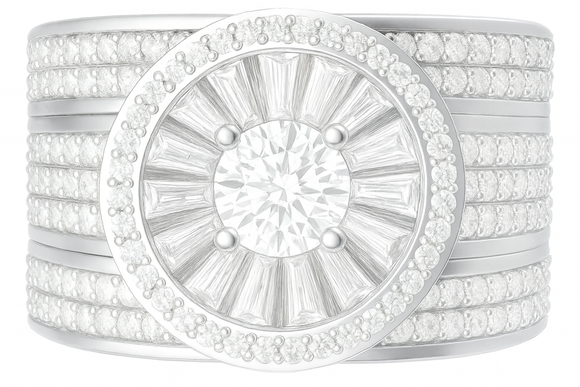 Prestige Moissanite Diamond Ring - خاتم الماس موزنايت - ثلاث قطع