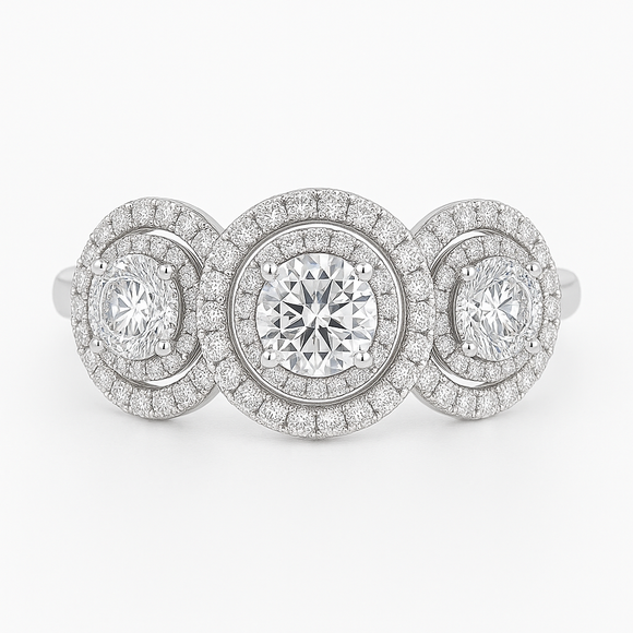 Moissanite Fancy Diamond Ring  -  خاتم الماس موزنايت