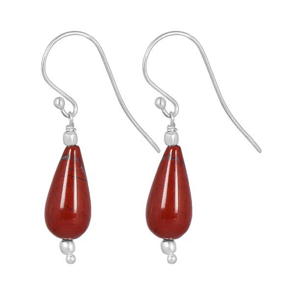 Red Jasper Beaded Earring - حلق الجاسبر الأحمر