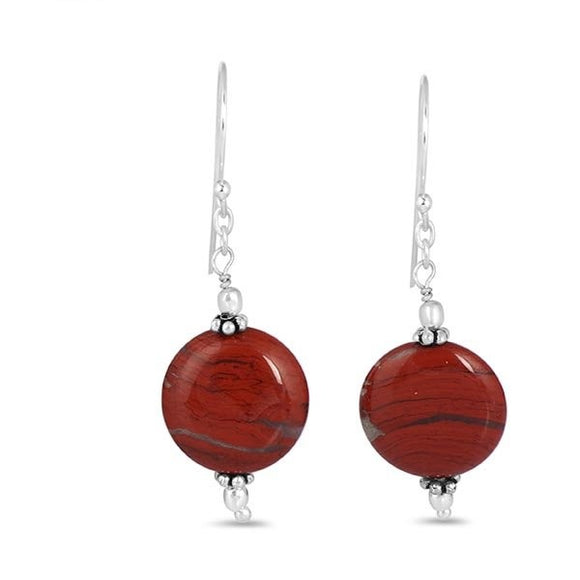 Red Jasper Beaded Earring - حلق الجاسبر الأحمر