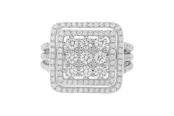 Moissanite Diamond Ring - Majestic  -  خاتم الماس موزنايت