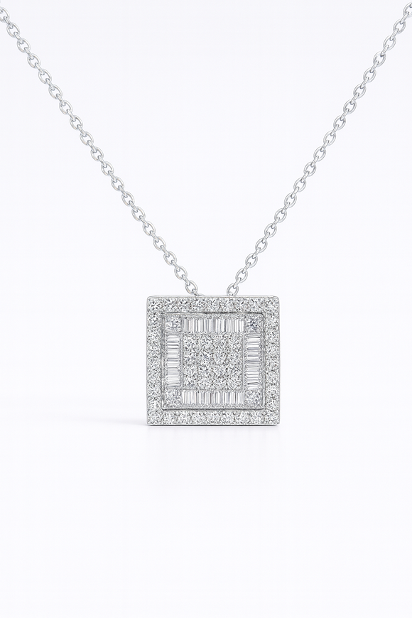 Moissanite diamond necklace -Flawless -   قلادة الماس الموزنايت