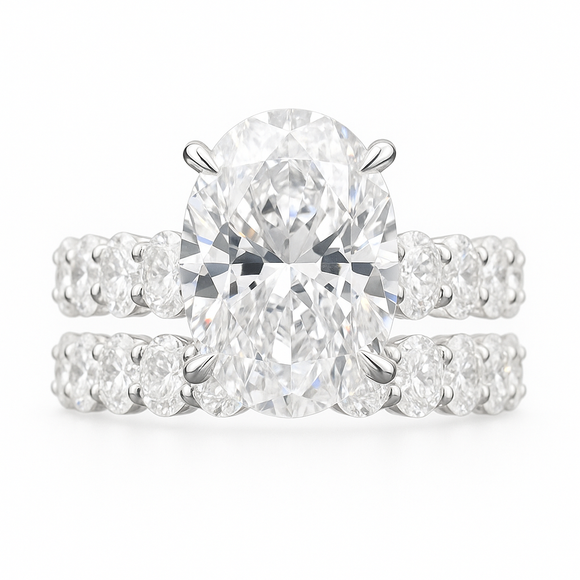 13.1 carat | Oval Moissanite Diamond Ring - خاتم الماس موزنايت - قطعتين