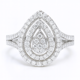 Pear Shape 3 layers  |  Moissanite Diamond Ring - خاتم الماس موزنايت