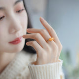 Marquise Chalcedony Ring	- خاتم حجر العقيق الاصفر