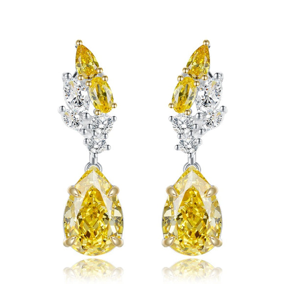 Citrine & White Topaz Earring -  حلق السترين والتوباز الابيض