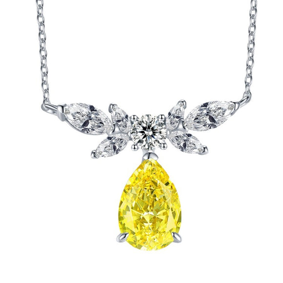 Citrine & White Topaz Neckless - قلادة السترين والتوباز الابيض