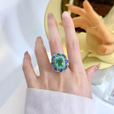 Emerald &Sapphire Gemstone - خاتم الزمرد والياقوت الازرق