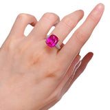 Pink Spinel & White Topaz Ring - خاتم الإسبنيل الوردي  والتوباز الابيض