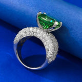 Green  Quartz & White Topaz Ring - خاتم الكوارتز الاخضر  والتوباز الابيض
