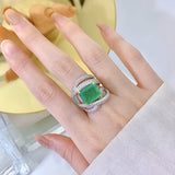 Emerald & White Topaz Ring - خاتم الزمرد والتوباز الابيض