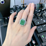 Emerald & White Topaz Ring - خاتم الزمرد والتوباز الابيض