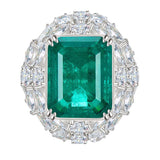 Emerald & White Topaz Ring - خاتم الزمرد والتوباز الابيض