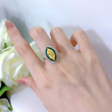 Emerald & Citrine - خاتم السترين و الزمرد