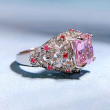 Rose Quartz & White Topaz Ring & pink quartz - حجر الروز كوارتز - الحب والجذب والعلاقات