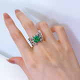 Emerald & White Topaz Ring - خاتم الزمرد والتوباز الابيض