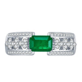 Emerald & White Topaz Ring - خاتم الزمرد والتوباز الابيض