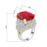 Ruby & White Topaz Ring | الياقوت الأحمر والتوباز الأبيض