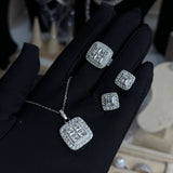 princess Moissanite Diamond  Set  - طقم الماس موزنايت