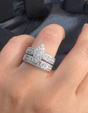marquise Moissanite Diamond Ring - خاتم الماس موزنايت - قطعتين