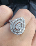Pear Shape 3 layers  |  Moissanite Diamond Ring - خاتم الماس موزنايت