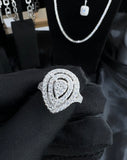 Pear Shape 3 layers  |  Moissanite Diamond Ring - خاتم الماس موزنايت