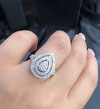 Pear Shape 3 layers  |  Moissanite Diamond Ring - خاتم الماس موزنايت