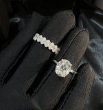 8.9 carat | Oval Moissanite Diamond Ring - خاتم الماس موزنايت - قطعتين