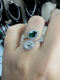 Emerald and  Moissanite Diamond - زمرد أخضر والماس موزنايت