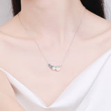 Moissanite Diamond and Pearl Necklace |   قلادة الماس الموزنايت واللؤلؤ