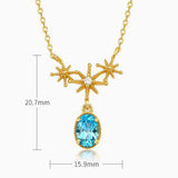 Light Luxury Swiss Blue Topaz  Necklace - توباز أزرق سويسري