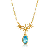 Light Luxury Swiss Blue Topaz  Necklace - توباز أزرق سويسري