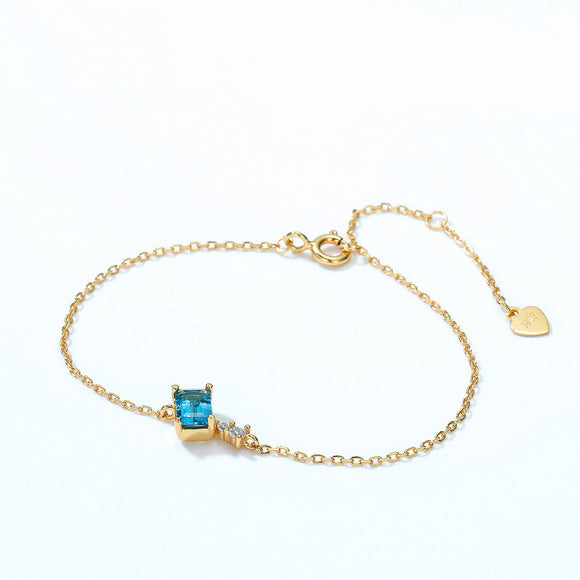 Korean London Blue Topaz Bracelet- اسوارة التوباز الأزرق