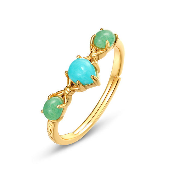 Amazonite and Aventurine Ring - خاتم الامازونايت والأفنتورين
