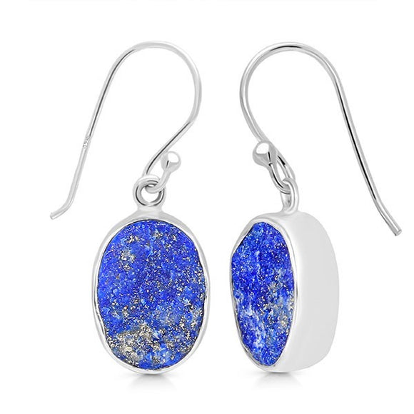 Lapis Rough Earring-حلق حجر الازورود