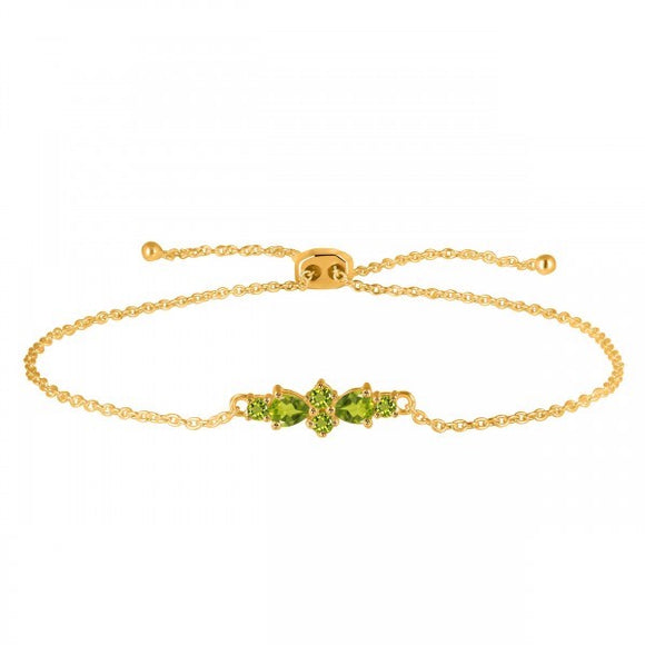 Peridot Bracelet- اسوارة الزبرجد |  Gold Vermeil 2.5 Micron