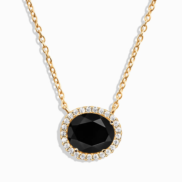 Black Tourmaline & White Topaz Necklace - تخلص من الحزن والثقل، بهجة وانجاز وحيوية ومال