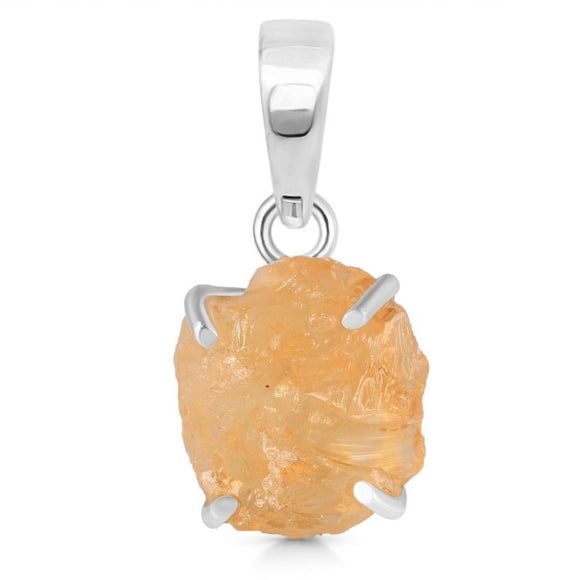 Citrine Raw Crystal Pendant - تعليقة حجر السترين | حجر المال والتجار