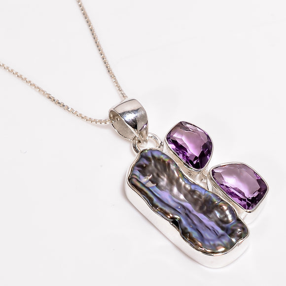 Baroque Pearl Amethyst Gemstone -  اللؤلؤ والأمثيست