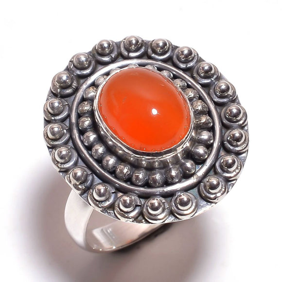 Carnelian Gemstone Ring- خاتم حجر الكارنيليان