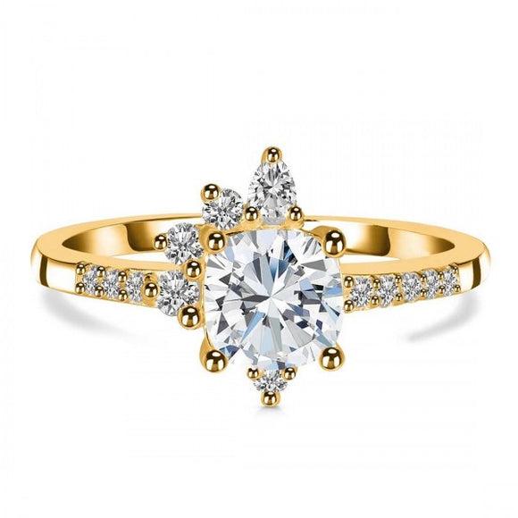 Crystal & White Topaz Ring - خاتم التوباز الابيض |Gold Vermeil 2.5 Micron