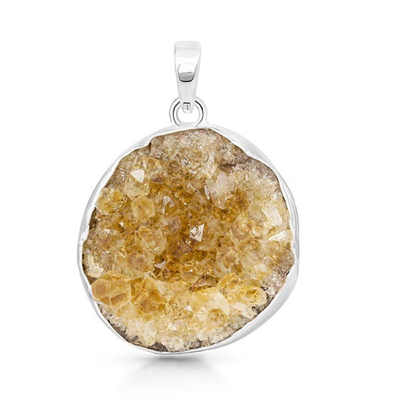 Citrine Pendant - حجر المال، التجار، انضباط الاعصاب، السلام