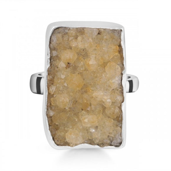 Citrine Druzy Ring - خاتم حجر السترين