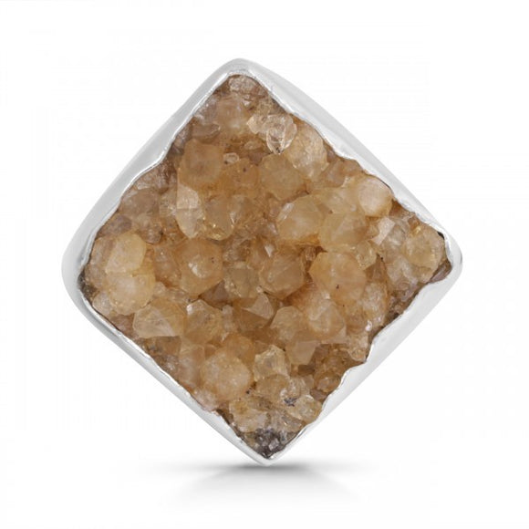 Citrine Druzy Ring - خاتم حجر السترين