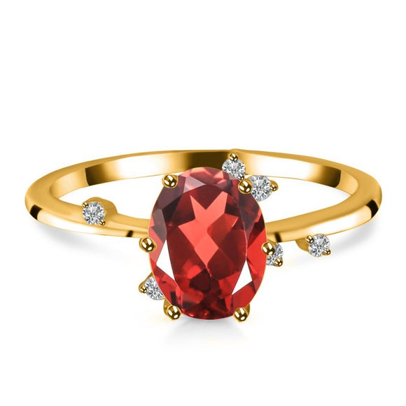 Garnet & White Topaz Ring - خاتم الجارنيت | القوة والاعتزاز والتمكين الانثوي