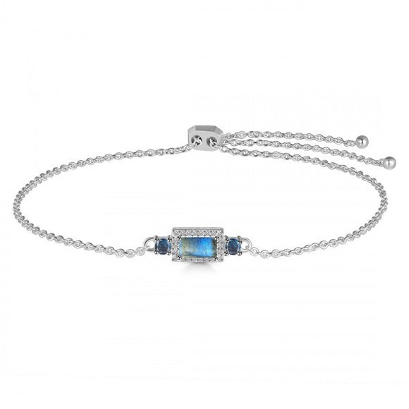 Labradorite & White Topaz Bracelet -  اسوارة اللابرودرايت